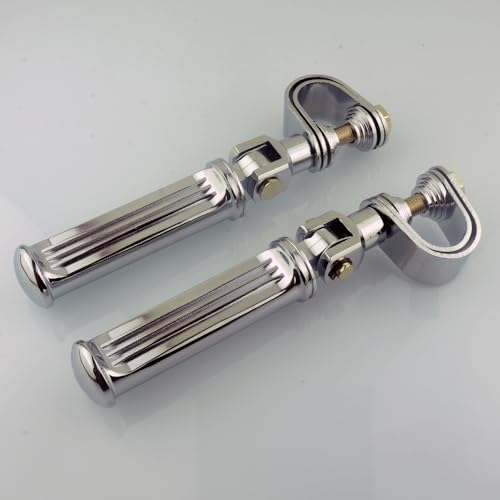 Motorcycle Foot Pegs Rests with U Clamps 1 Inch,1.25 Inch Anti-Vibrate Engine Guard Crash Bar Highway Pegs - color: Silver 2#