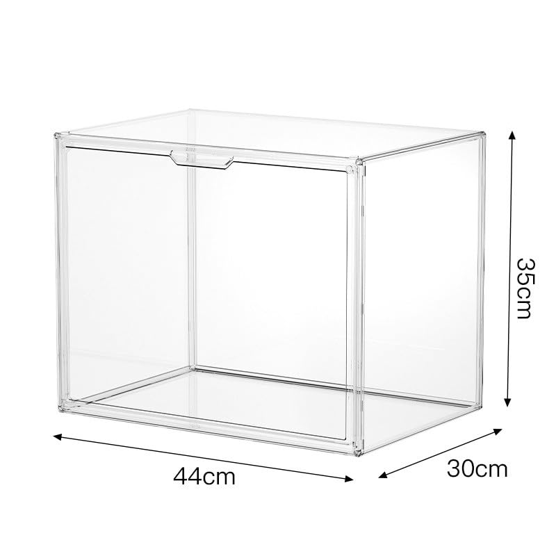 Zfmnoyev Motorcycle Helmet Storage Rack with Magnetic Door, Clear Acrylic Organizer Box Display Case, Floor-Standing Hat Rack Organizer Stand, for Figures Books Handbags Purses Boots Ball