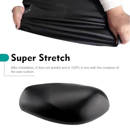 39.37" x 27.56" Motorcycle Seat Cover, Flexible Elastic DIY Motorbike Seat Protector, Durable PU Leather Seat Cushion, Universal for Scooter ATV Motorcycle (Black)