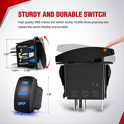 Nilight 16AWG Strobe Light Wiring Harness Kit 2 Leads Customized for 6 Modes Amber White Strobe Lights LED Work 12V 40A On Off 8 Pin Switch Modes Changing Memory Reset Function - size: 2 Leads-5PIN Switch--Wiring Harness