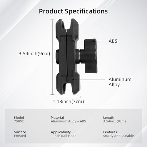 Double Socket Arm,Extension Arm Compatible with Mounts Any B Size 1" Ball Head Components & Bike Motorcycle Car Phone Mount Holder with 1'' Ball Adapter, Aluminum Alloy & Medium 3.54", 75002 - size: Medium socket arm