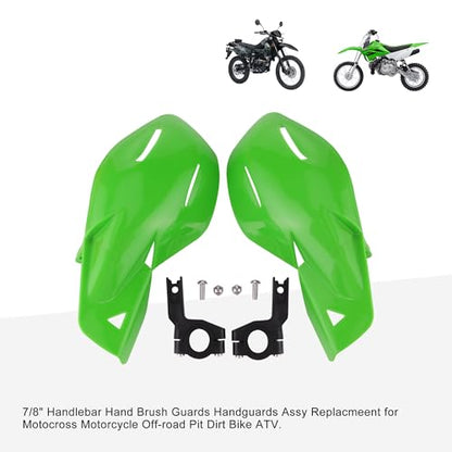 GOOFIT 7/8" Handlebar Hand Brush Guards Handguards Assy Replacmeent for Motocross Motorcycle Off-road Pit Dirt Bike ATV Green - color: Green