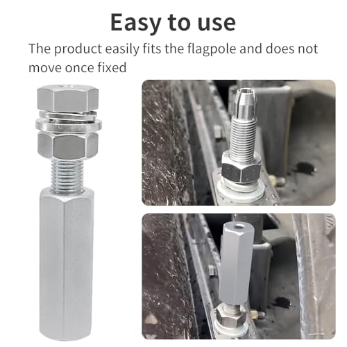 1Pcs 1/4'' Flag Poles Compatible with All ATV UTV Motorcycle Dirt Bike All (Silver) - color: silver
