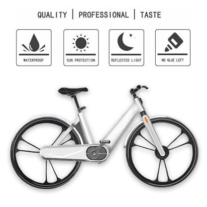 Awonderful Motorcycle Fairing Sticker Decal, Reflective Vinyl Decal with Strong Stickiness for Kawasaki Ninja400 H2 H2SX,4 Pcs Per Set (White) - color: White