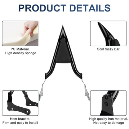 25" Rear Passenger Backrest - PSLER Vulcan S650 Sissy Bar Detachable Sissy Bar with Pad for Vulcan S EN 650 VN650 S650 650cc 2015-2024