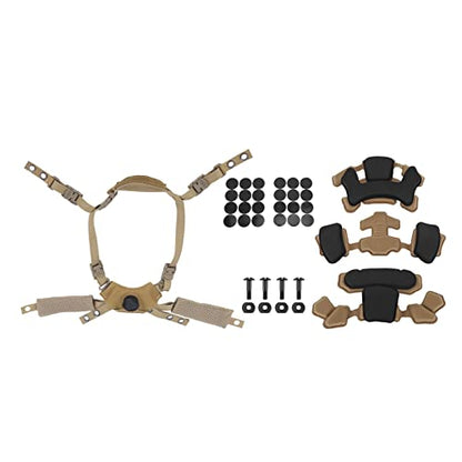 Bewinner Helmet Dial Suspension System Chin Strap - 3rd Generation Adjustable Helmet Liner System Steap Kit with Internal Sponge Pad (Mud Spongeand Suspension)