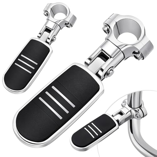 Benlari Highway Pegs, Motorcycle Foot Pegs Stainless Steel 1in 1-1/4in 25mm 32mm Fit for Harley Davidson for BMW for Honda for Suzuki for Kawasaki Engine Guards Crash Bars Streamlined (Chrome) - color: CHROME