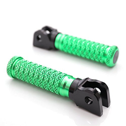 MC MOTOPARTS POLE Green CNC Front Foot Pegs Compatible with YZF R3 2015-2017 - color: Green, size: Standard