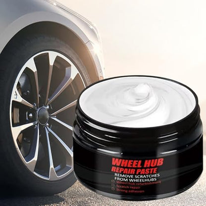 Wheel Cream, 50g Rim Scratch Repair Kit, Swirl Remover with Applicator Sponge Easy Buffing Care Design for Vehicles Trucks Rv Motorcycles Marine Auto Detailing Car