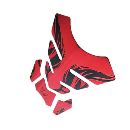 Motocycle Gas Tank Decal Motocycle Gas Tank Protector Pad Self-Adhesive Fishbone Sticker Red - color: Red