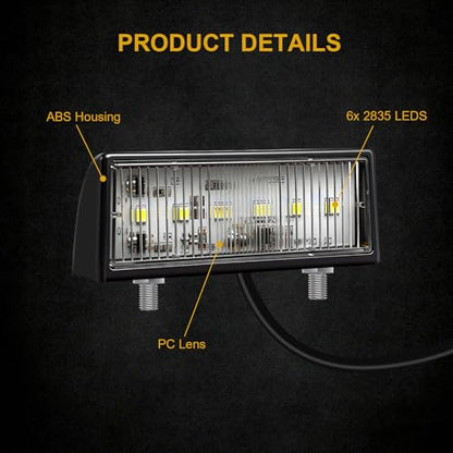 2Pcs LED License Plate Lights, 10V/30V Submersible 6 SMD Car Rear License Plate Lamps for Car, Trailer, Lorry, Caravan, Boat, Vehicle or Truck DOT SAE Compliant, ABS Housing - color: YN-706