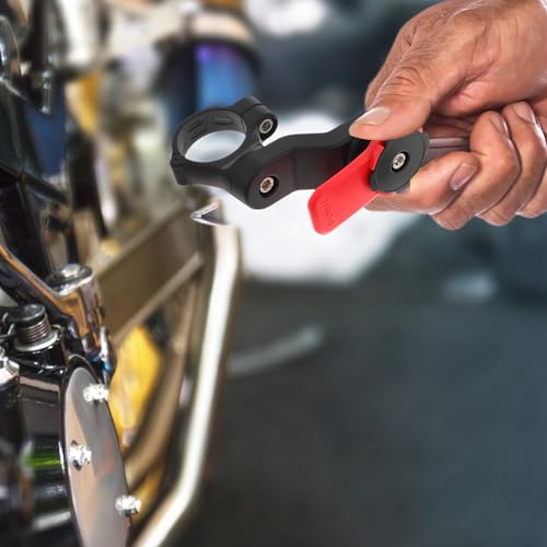 Lurrose Motorcycle Phone Mount with Dual Spring Shock Absorber Vibration Dampener Universal Bike Cellphone Holder for Smartphones Handlebar Mount Red Set