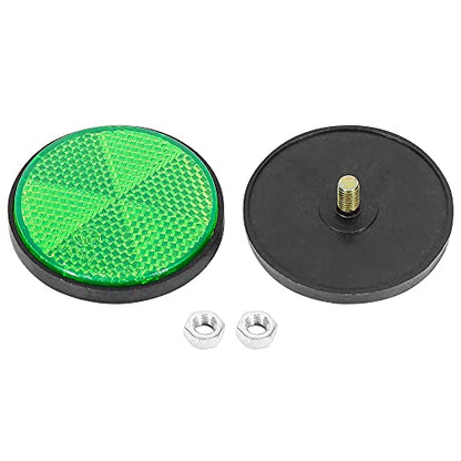 F FIERCE CYCLE 6 Pair M6x1.0 Green Plastic Universal Screw Mount Reflective Warning Reflector for Motorcycle Bike