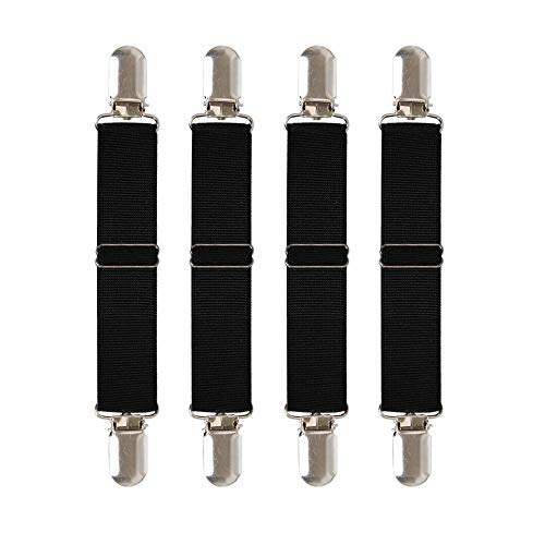 Boncas Improved Adjustable Elastic Boot Clips Boot Straps Pant Clips Stirrups Leg Straps Keeping Your Pants Tucked - color: Jeans 3" -4.7"