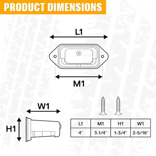 Gonice Super-Bright LED License Plate Light - 6-SMD Universal Fit for Truck Trailer Van RV SUV Boat - Under Hood Light - DOT FMVSS 108 Compliant, 12V-24V DC Waterproof - color: Chrome