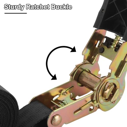 6 Pcs Ratchet Tie Down Straps Heavy Duty, 1 Inch x 6.5 Feet Cargo Control Endless Ratchet Straps, Black Ratchet Strap for Cargo, Motorcycles, Luggage