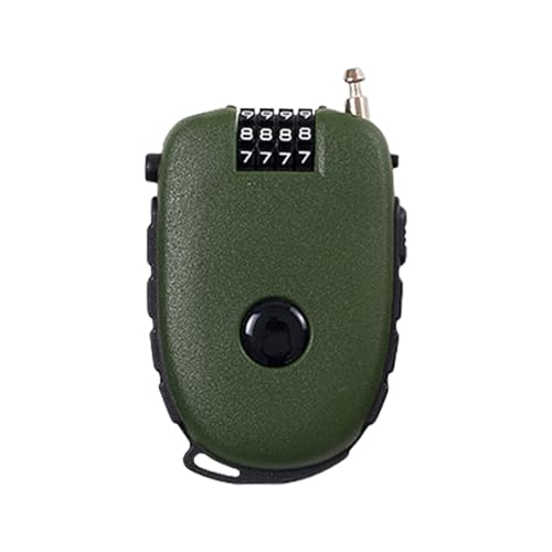 Compacts Light Weight Cable with Steel Wire Simple Installation for Motorcycle Helmets Gym Lockers Compacts Travel Combination Bike - color: Army Green