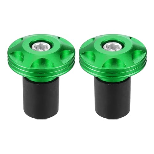 Motorcycle Handlebar End Plug Aluminum Alloy 18mm-20mm 0.71"-0.79" 32mm OD Fashionable | Front Handle Bar Grips Cap Gear Balanced Plug Green 1 Pair