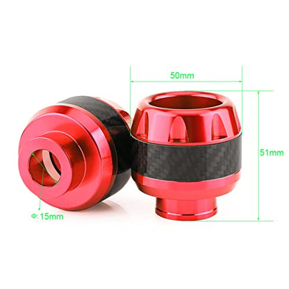 Frame Sliders, 2pcs Carbon Fiber Motorcycle Front Fork Frame Sliders Crash (Red) - color: Red