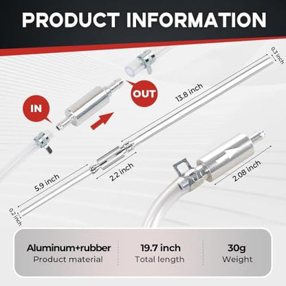 2 PCS Brake Bleeder Hose,Motorcycle Brake Bleeder Kit, One Way Check Valve Tube Bleeding Tool Kit for Hydraulic System Bleeding for Car Motorcyle Clutch,Soft Tube with Metal Clips