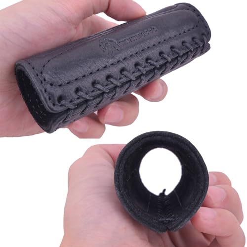 Leather Motorcycle Handlebar Grip Covers, No Fringe Brake Clutch Covers for HD Motorcycles - color: Black: Handlebar Cover