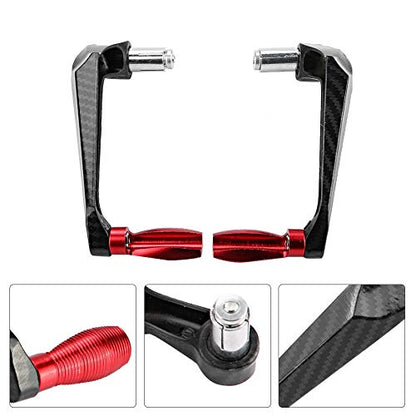 Aramox 7/8inch Universal Motorcycle Handlebar Protector, CNC High Density Aluminum Alloy Brake Handlebar Guard(Red)