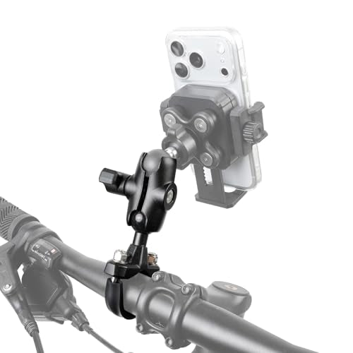 Motorcycle Handlebar Mount Combo: 1-Inch Ball U-Bolt Base & Short Double Socket Arm, Aluminum Alloy, Compatible with RAM Mounts B-Size Components , Fits 0.5"-1.3" Bars - style: U-Bolt Base w 2.36" Arm
