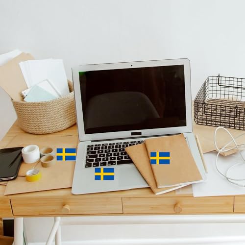 4 PCS Flag Stickers - Sweden Flag Stickers Decals for Cup Computer Laptop Car Bumper Window Helmet Musical Instrument with Smooth Surface - size: Sweden