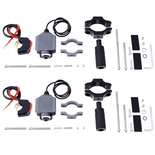 Windance 2PCS Motorcycle LED Headlight,4 Modes Hi/Lo Beam Yellow White 6500K waterproof Aux Spotlight for Tractor Truck/ATV UTV SUV/Boat 9V-85V (Gray2pcs+Bracket) - style: Gray2pcs+Bracket