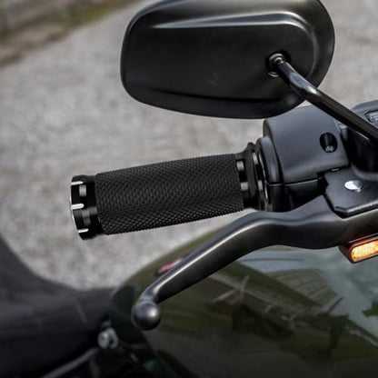 1" Electronic Throttle Defiance Handlebar Grips 25mm Hand Grips Fit for Harley Touring Street Glide Road King Road Glide Electra Glide - color: #3 Black