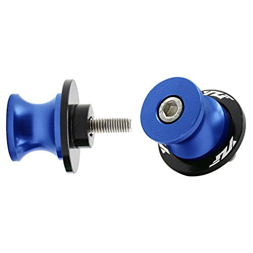 2pcs 6MM M6 X1.5 Motorcycle Swing arm Sliders Stand Spools fits for YZF R1 R3 R6 R7 R125 R25 R1000 (Blue) - color: Blue