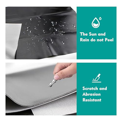 39.37" x 27.56" Motorcycle Seat Cover, Flexible Elastic DIY Motorbike Seat Protector, Durable PU Leather Seat Cushion, Universal for Scooter ATV Motorcycle (Black)