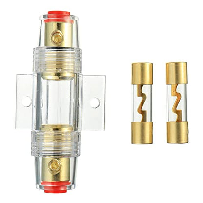 BOJACK 4-8 Gauge AWG in-line 80A AGU Fuse Holder with 80 Amp AGU Fuses for Car Audio, Alarm, Amplifier, Compressors, Waterproof Inline Fuse Holders (80A) - size: 80A
