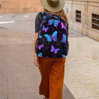 Backpack for Women Men, Butterfly Waterproof Backpack with Laptop Compartment, Lightweight Carry On Backpack for Travel, Work, Picnic - color: Butterfly
