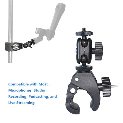 Bike Handlebar Camera Mount with 1/4" Screw Camera Clamp,Adapter for Gopro for Hero for DJI Osmo for Insta360 X5 X4 X3 X2 Motorcycle Bicycle Action Cam Dash GPS Field Monitor Lights