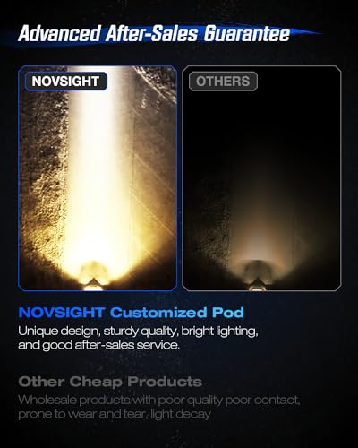 NOVSIGHT 2 Inch LED Pod Lights - 8 Modes Amber/White Driving Fog Lights With Dual Mounting Brackets, IP68 Waterproof Off Road Auxiliary Lights for Motorcycle Truck ATV UTV 5 Years Service, 2Pcs - color: 2 Inch White/Amber Driving Beam