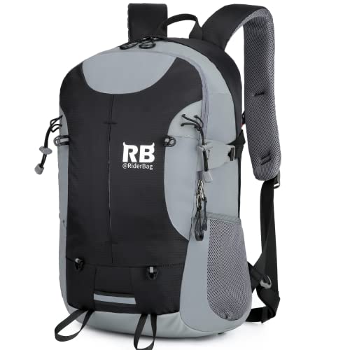 Reflective Motorcycle Backpack – Hi Viz EDC Commuter Bag for Riders, Night Travel, and Daily Use with Helmet Holder, Laptop Compartment, Ventilated Back, Urban Gear (black backpack) - color: Black