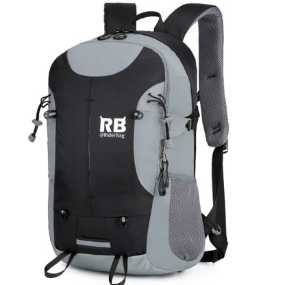 riderbag Reflective Motorcycle Backpack, Hi Viz Commuter Riding Bag | Designed by Riders for Everyday Rides with Laptop Compartment and Helmet Net. Built to Help You Be Seen. - color: Black