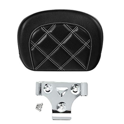 SLMOTO Passenger Sissy Bar Tour Trunk Bullet Detachable Pad Fit for Harley Touring Road King Road Glide Street Glide Electra Glide Softail 2018-2022 - color: Black White Rider Backrest Pad#101