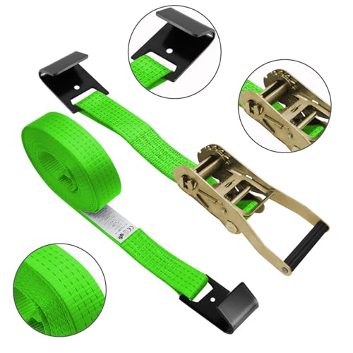 4Pack 2in 30ft Ratchet Strap Flat Hook Green Heavy Duty Flatbed Straps for Trailer Tie Down Straps Box Truck Accessories Cargo Loading 10000lbs Breaking Load - color: Green