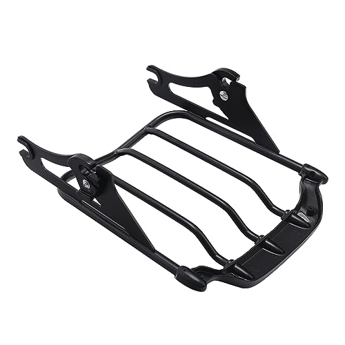 XFMT Motorcycle Black Detachable Two-Up Luggage Rack for Air Wing Harley Touring Road King Street Glide Road Glide Electra Glide 2009-Later (Black) - color: For Air-wing Luggage Rack-Black