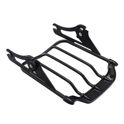 XFMT Motorcycle Black Detachable Two-Up Luggage Rack for Air Wing Harley Touring Road King Street Glide Road Glide Electra Glide 2009-Later (Black) - color: For Air-wing Luggage Rack-Black