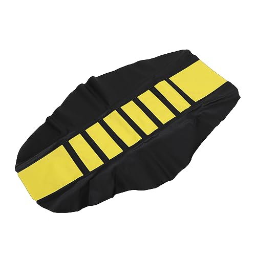 X AUTOHAUX Universal Motorbike Pit Dirt Bike Faux Leather Soft Seat Cover Anti Slip Seat Cushion Yellow Black - color: Yellow