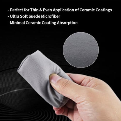 Microfiber Applicator Pad, Car Detailing Suede Sponge Applicator, 6Pcs Coating Sponge Pads for Cars, Ceramic Spray Coating, Applying Wax, Sealants & Other Conditioners-（6pcs）