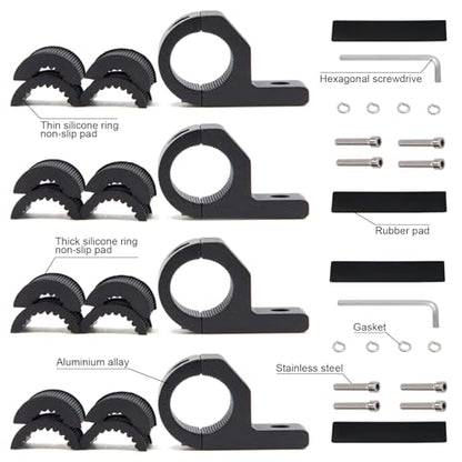 4 Pcs LED Light Bar Mounting Brackets, 0.75" 1" 1.25" Tube Clamp, Automotive Aluminum Mount Mounts for ATV UTV Roof Rack Bull Bar Fog Lights, Black - size: 4PCS 0.75“-1.25" Clamp Kit