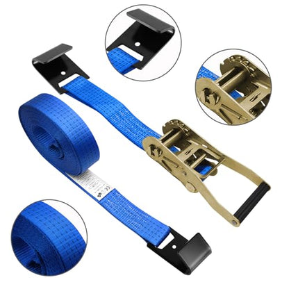 4Pack 2in 30ft Ratchet Strap Flat Hook Blue Heavy Duty Flatbed Straps for Trailer Tie Down Straps Box Truck Accessories Cargo Loading 10000lbs Breaking Load - color: Blue