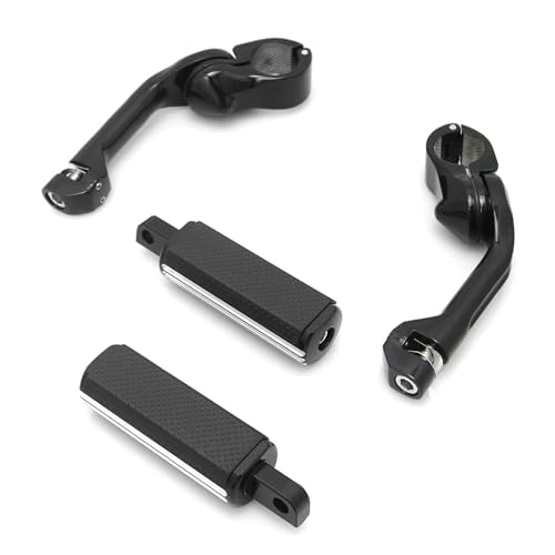 Defiance Road Glide floorboards for Harley bagger street electra glide road king softail Fatboy FLST models include heel-toe shifter Lever Footpegs highway footrests (Edge Cut) - color: Edge Cut