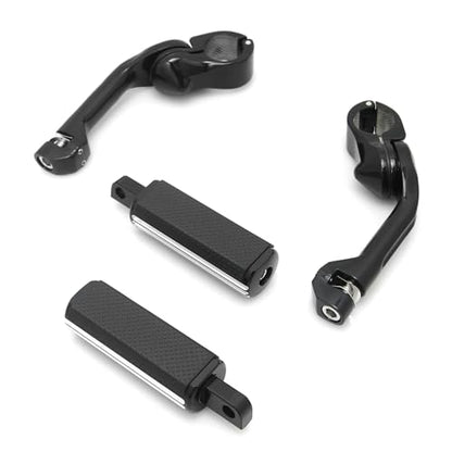 Defiance Road Glide floorboards for Harley bagger street electra glide road king softail Fatboy FLST models include heel-toe shifter Lever Footpegs highway footrests (Edge Cut) - color: Edge Cut
