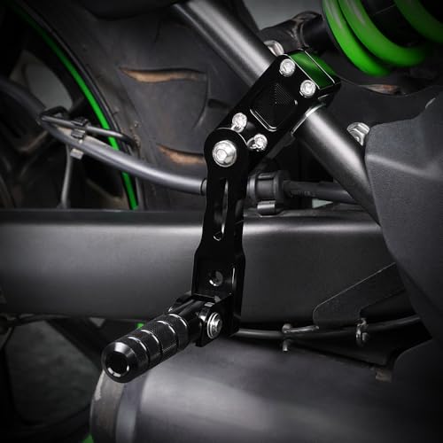 Xitomer Adjustable 22-28mm Black Aluminum Passenger Footpegs for Vulcan 650 / S 2015-2024 Cruiser Motorcycle - size: 130mm