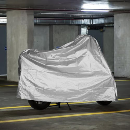 Waterproof Motorcycle and Electric Bike Cover, Reusable Pe Rain and Dust Protector, All-Season Outdoor Bicycle Cover with Sun Protection, Heavy Duty Vehicle Shelter